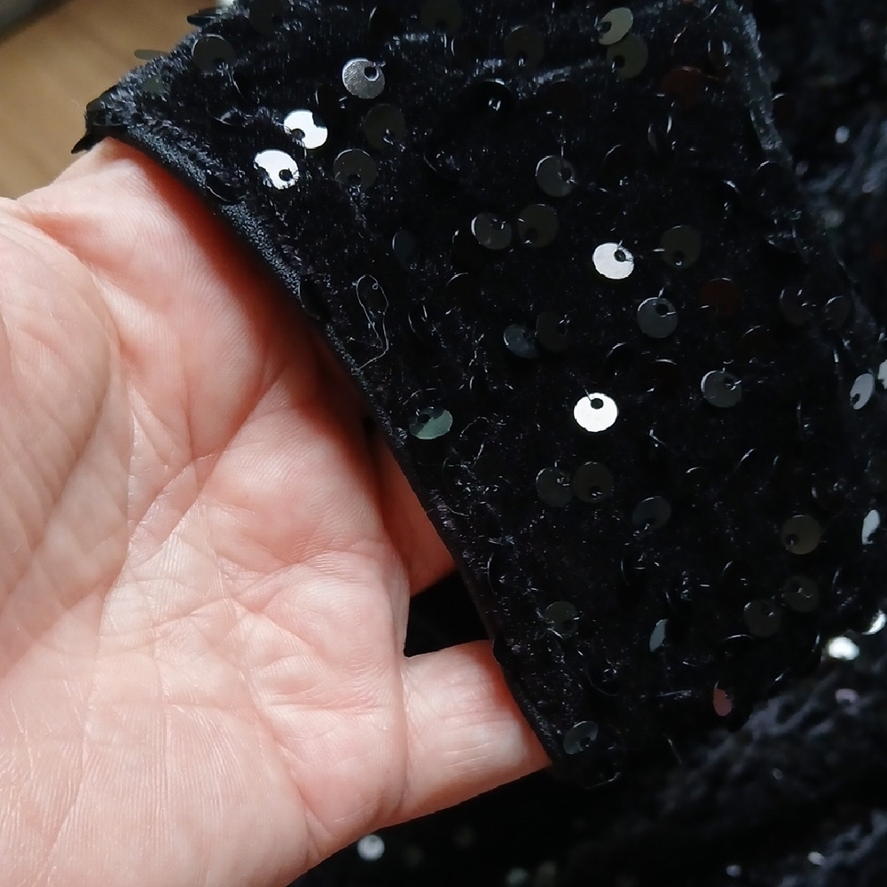 Whimsigoth Dark Black Sequin Feather Trim One-Shoulder Midi Party Prom Dress - Picture 12 of 15